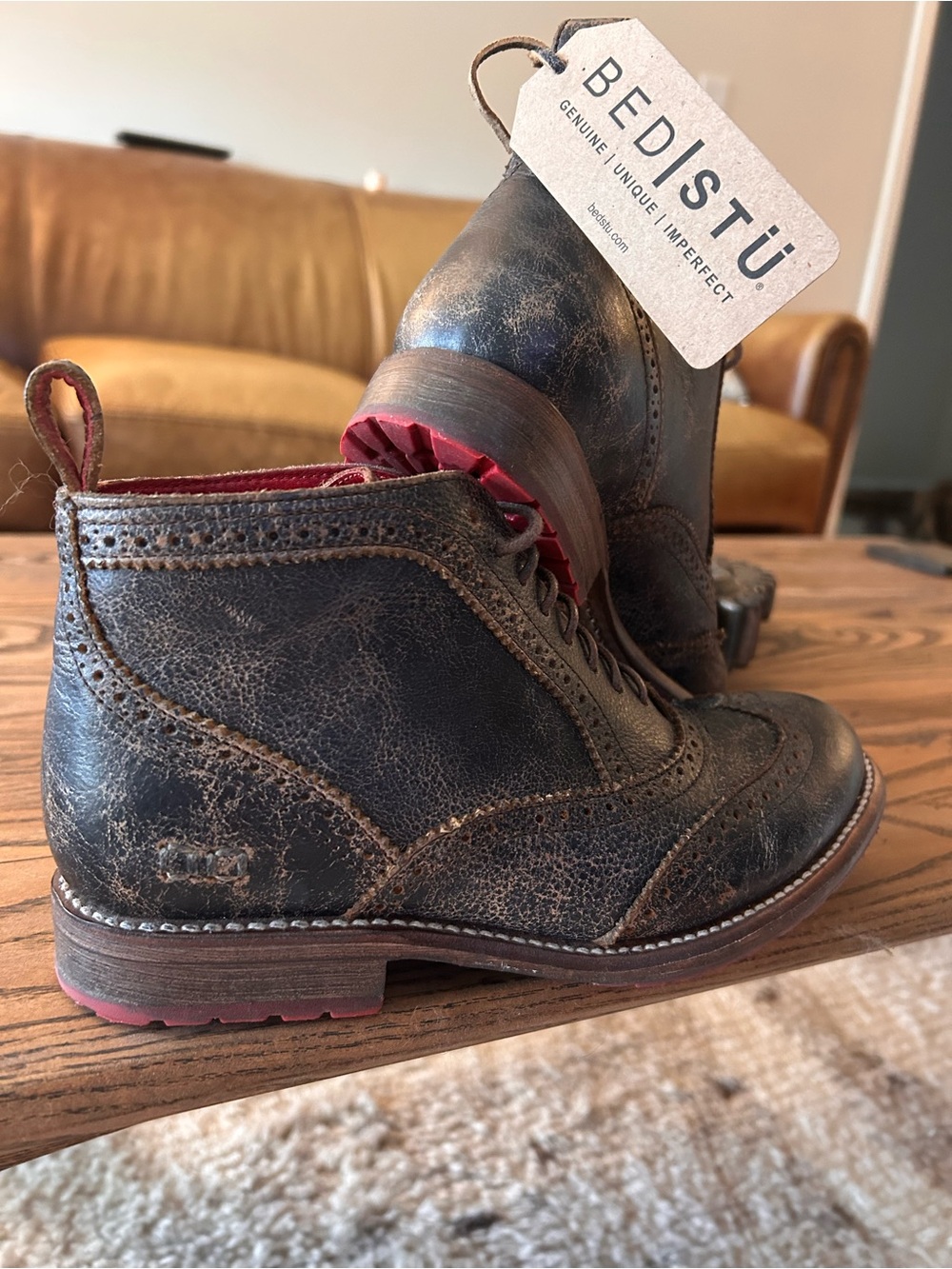WORN ONCE BED STU "SALLY" WINGTIP OXFORD BOOTIE
